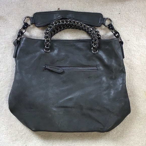 Grey Leather Shoulder Bag - Picture 3 of 3